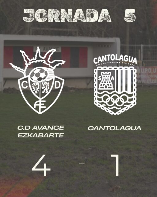 Nuestro equipo se impone al Cantolagua por 4-1 en un partido lleno de emoción y muchos sucesos, con dos expulsados en nuestras filas.

Un encuentro intenso, sufrido y vibrante, que termina con una enorme alegría y tres puntos que saben a gloria. 💪🏼🔥

¡Seguimos! 

————————————————————————

Gure taldeak 4-1 irabazi dio Cantolaguari, emozioz eta gertakariz beteriko partida batean, gure taldeko bi jokalari kanporatuak izan direlarik.

Partida bizia, gogorra eta zirraragarria izan da, poztasun handiarekin eta hiru puntu baliotsurekin bukatu dena. 💪🏼🔥

Aurrera! 

#aupaavance ⚫️🔴