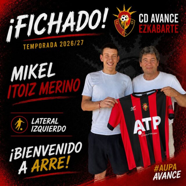 π¬ FICHAJE π¬
Mikel Itoiz Merino se incorpora al CD Avance Ezkabarte para la Temporada 2026/2027. Lateral izquierdo aguerrido y luchador, buena zurda para meter balones en el Γ‘rea.
Bienvenido Mikel!! Ongi etorri!!
πΌπͺπ₯π πΌπ«ππ£ππ!! π΄β«οΈ