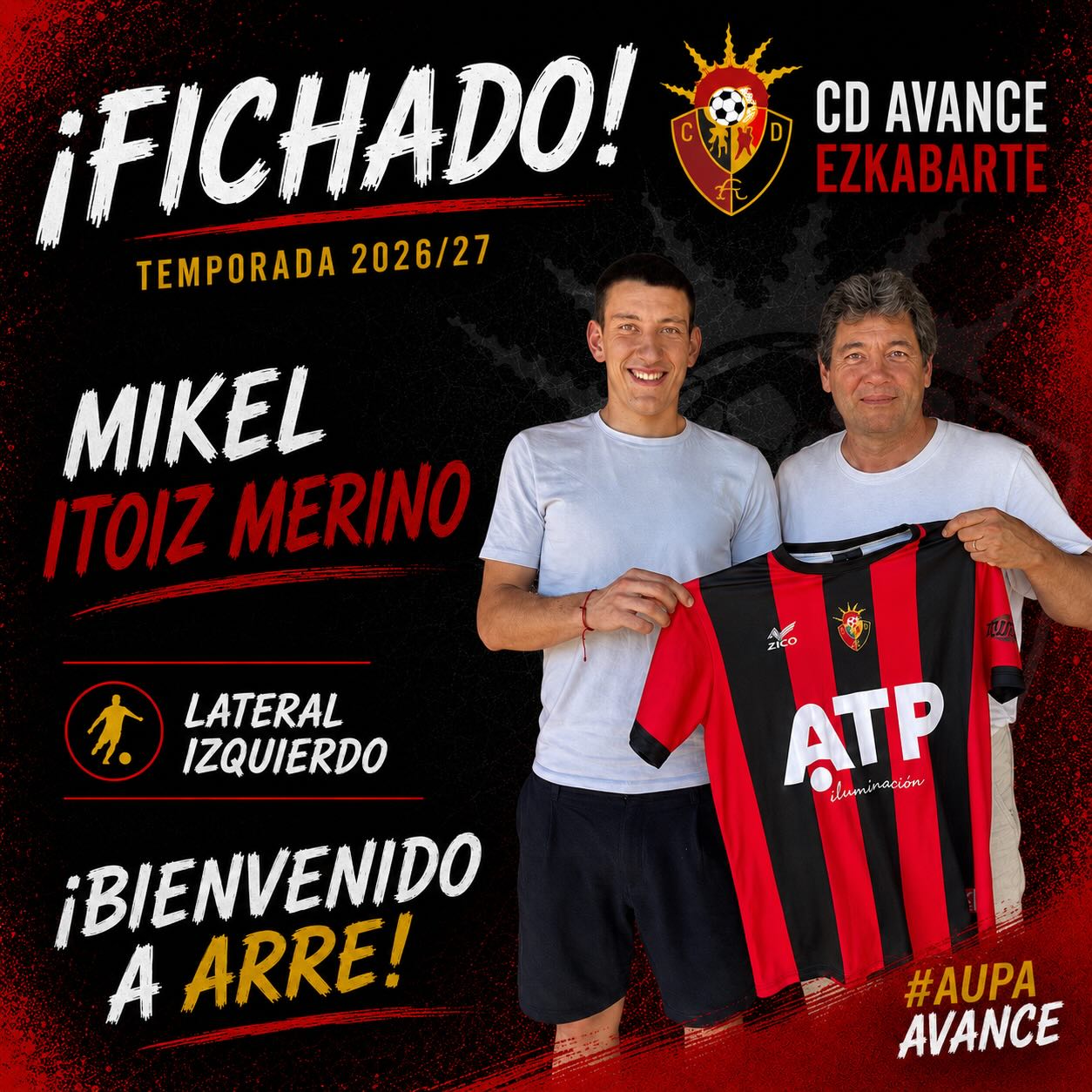 π¬ FICHAJE π¬
Mikel Itoiz Merino se incorpora al CD Avance Ezkabarte para la Temporada 2026/2027. Lateral izquierdo aguerrido y luchador, buena zurda para meter balones en el Γ‘rea.
Bienvenido Mikel!! Ongi etorri!!
πΌπͺπ₯π πΌπ«ππ£ππ!! π΄β«οΈ