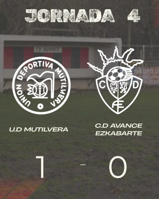 Primera derrota de la temporada frente al @ud.mutilvera . Nos toca aceptar el resultado y hacer autocrítica. ¡A seguir trabajando! 💪🏼⚽️

Denboraldiko lehen porrota @ud.mutilvera -ren aurka. Emaitza onartu eta autokritika egitea dagokigu. Lanean jarraitzea tokatzen da! 💪🏼⚽️

#aupaavance